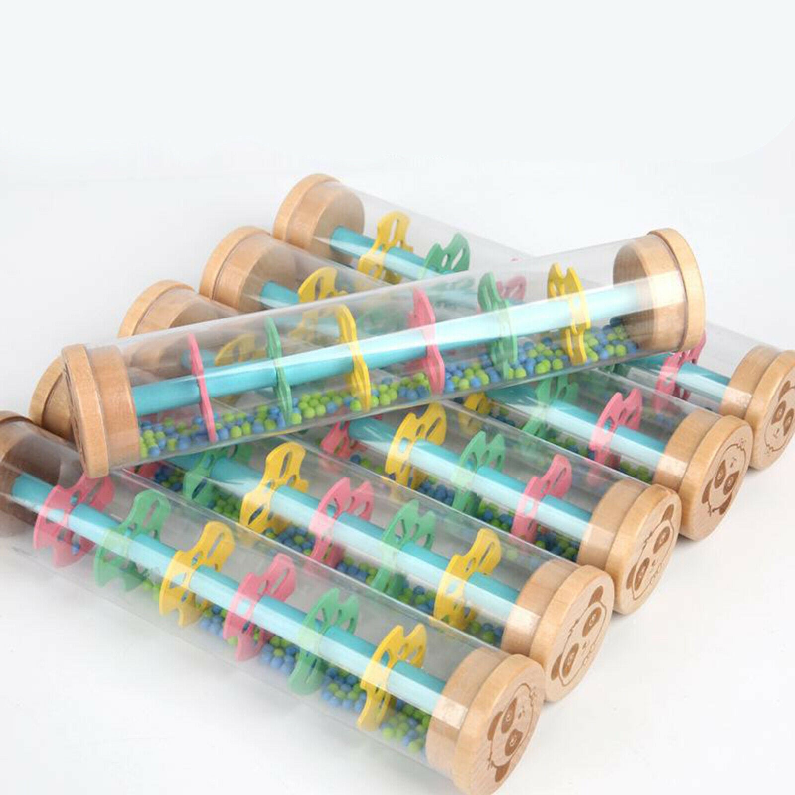 Montessori Puzzle Wooden Shake & Rattle Raindrop Sound Rain Maker Sensory Toys