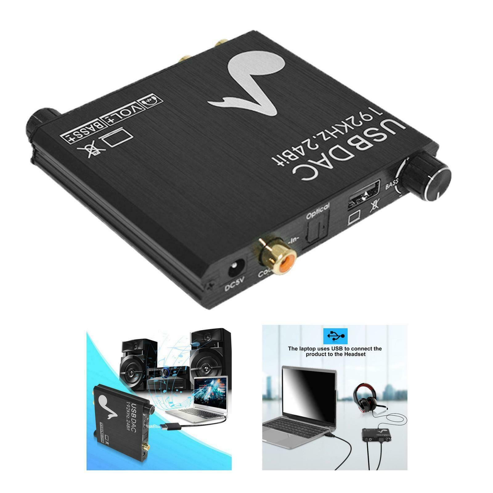 192KHz DAC Digital Coaxial SPDIF to Analog Converter HD TO RCA Plug & Play