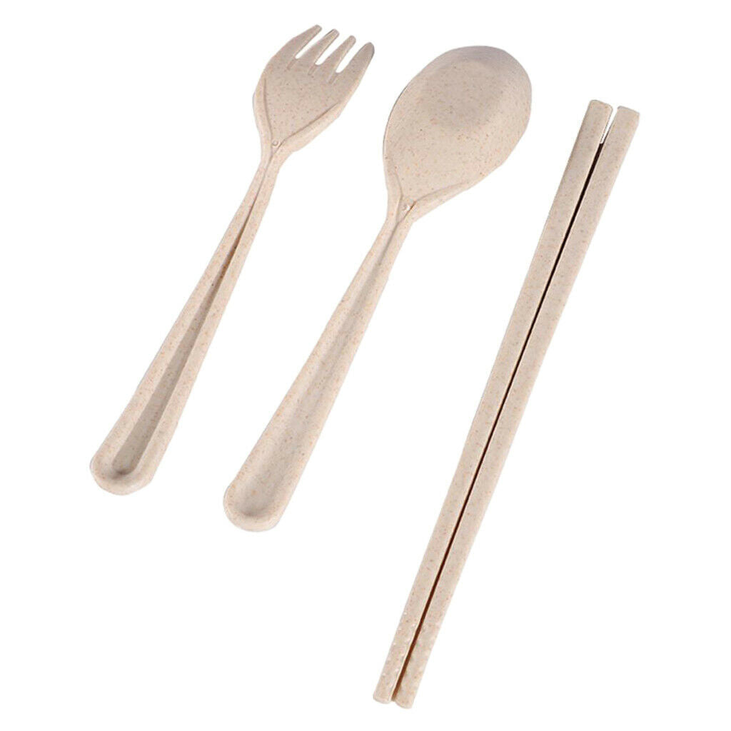 Portable Spoon Fork Chopsticks Set with Case Cutlery for Home Office Travel