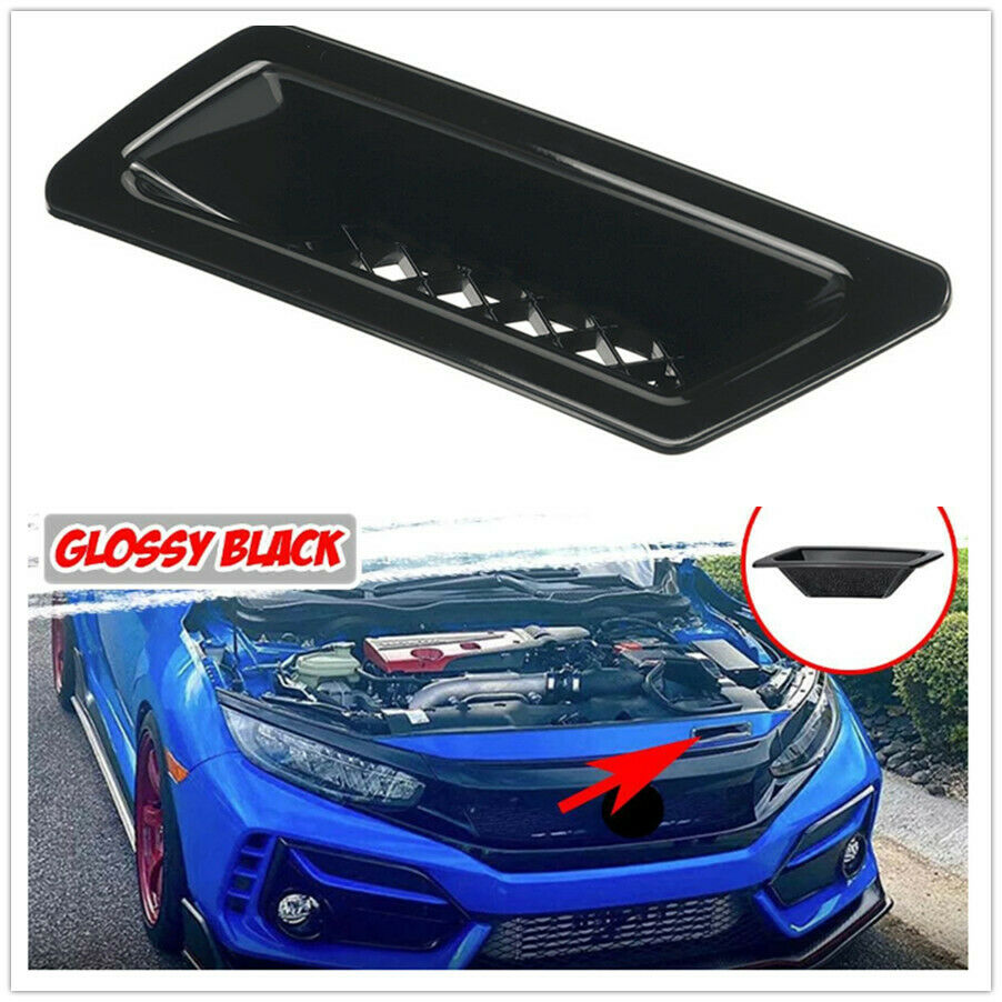 Glossy Carbon Fiber Look Universal Car Front Bumper Hood Air Vent Intake Duct