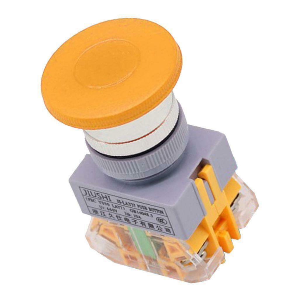 Emergency Stop Switch Yellow Panel Emergency Stop Button 22mm