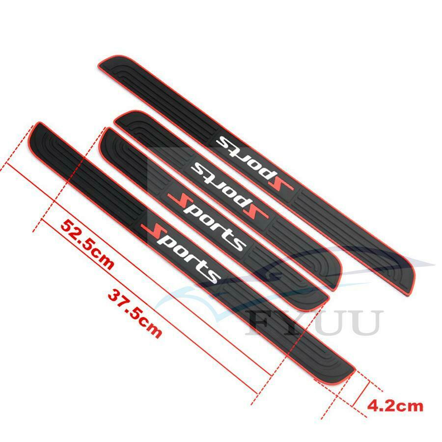 4PCS Sport Style Car Door Sill Plate Protectors Sill Scuff Plate Cover PanelUK