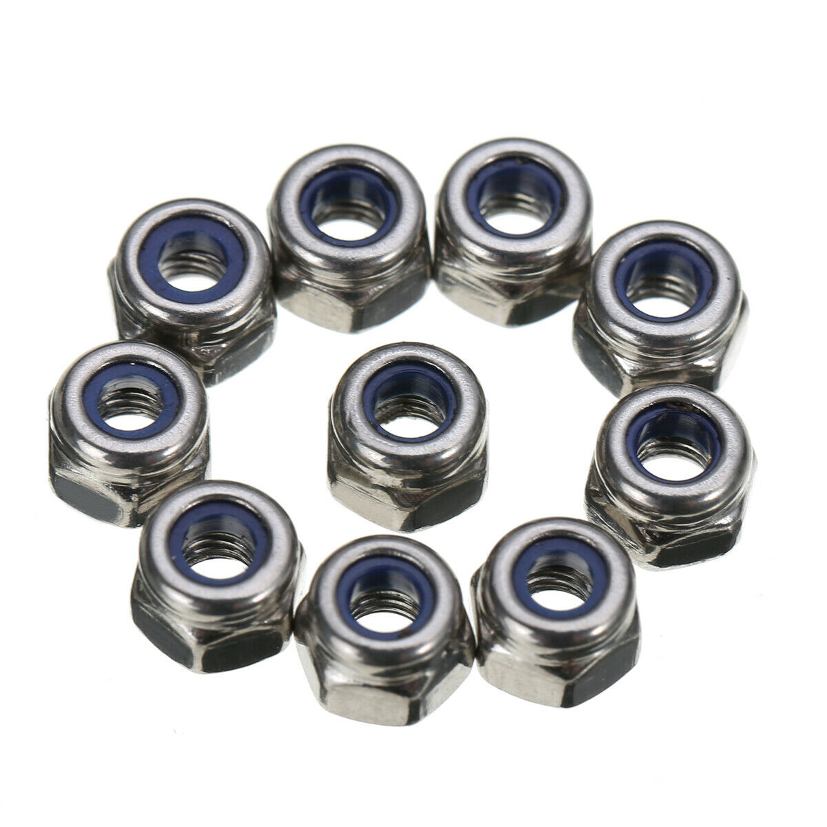 100x M3 3mm Stainless Steel Nylon Insert Locking Screw Nut Lock Hexagon Hex Nut