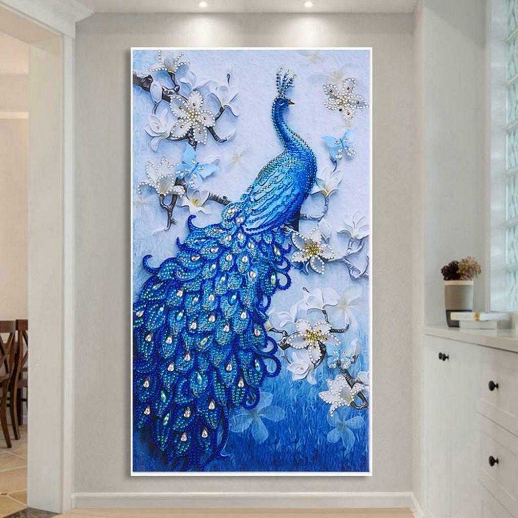 DIY 5D Peacock Diamond Painting Kit, Diamond Painting Set, Irregular Shaped