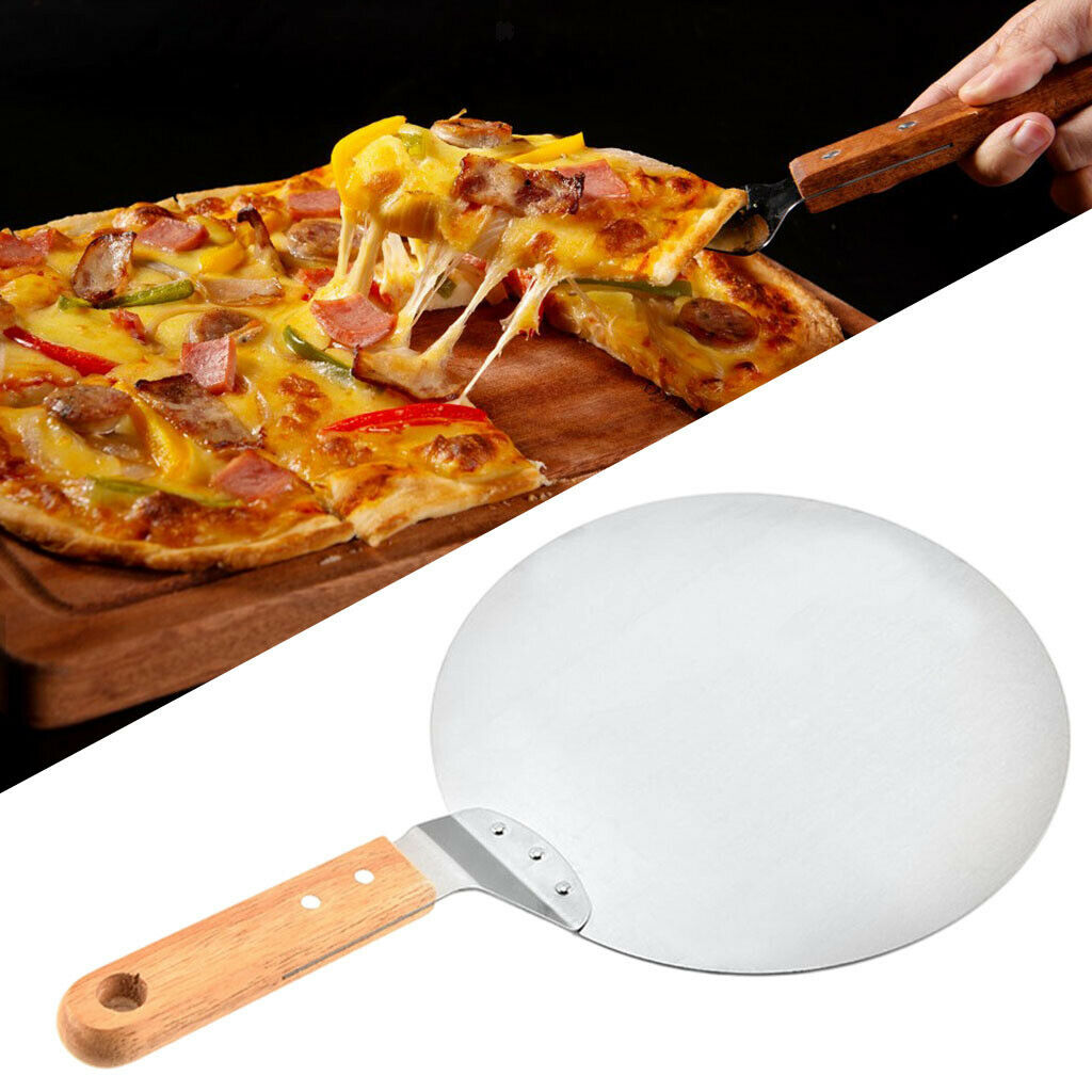 Stain Steel Pizza Peel Wooden Handle with Hanging Holes Shovel
