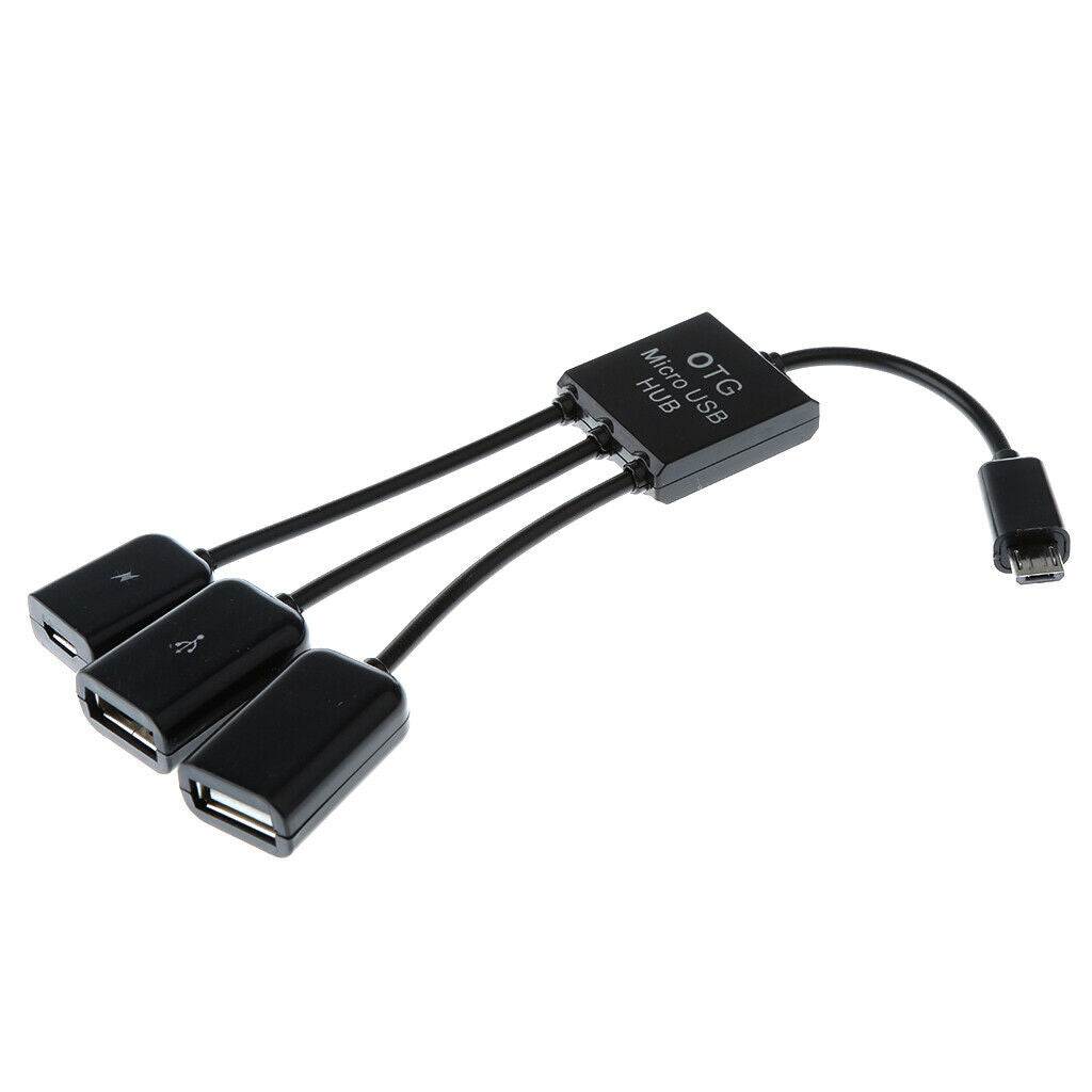3in1 Micro USB OTG Hub Host Extension Adapter Cable For Phone Tablet