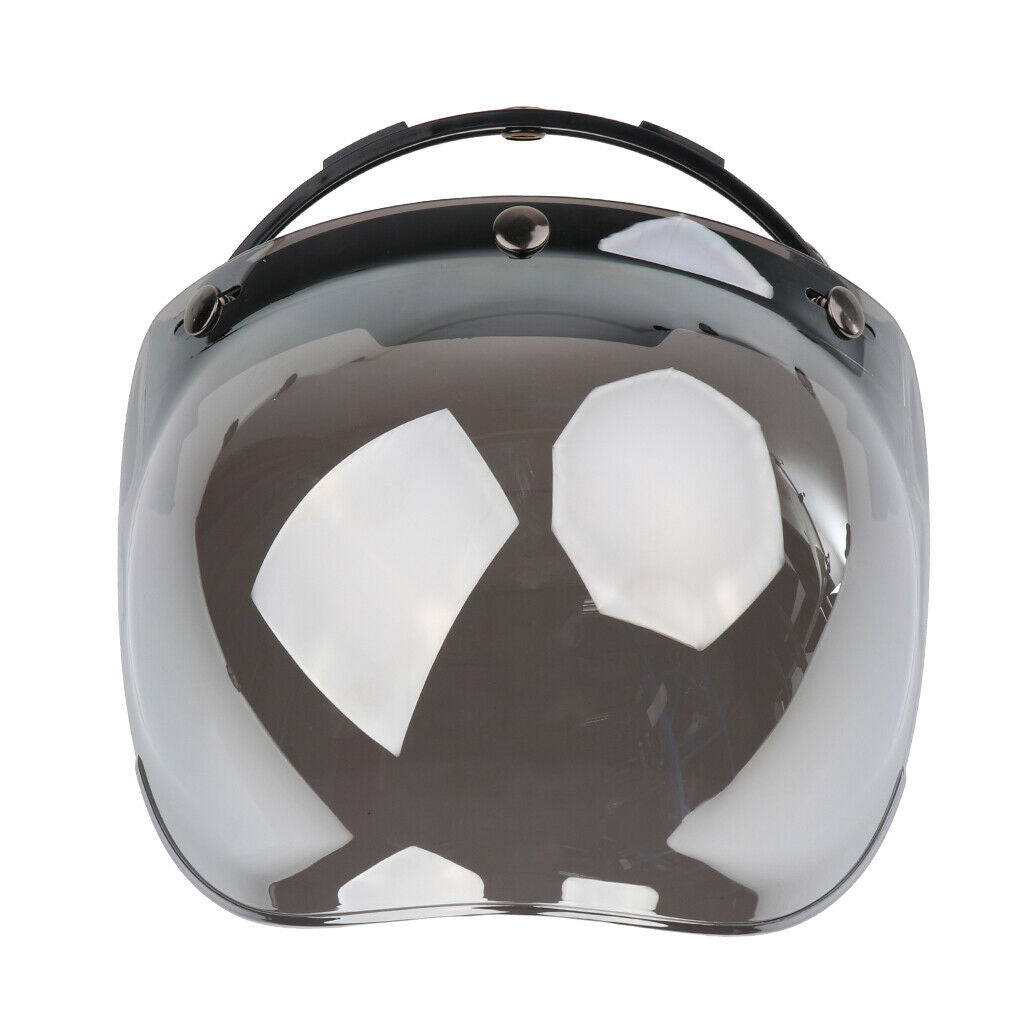 3-Snap Bubble Visor Helmet Windshield Face Wind Shield Lens with Base