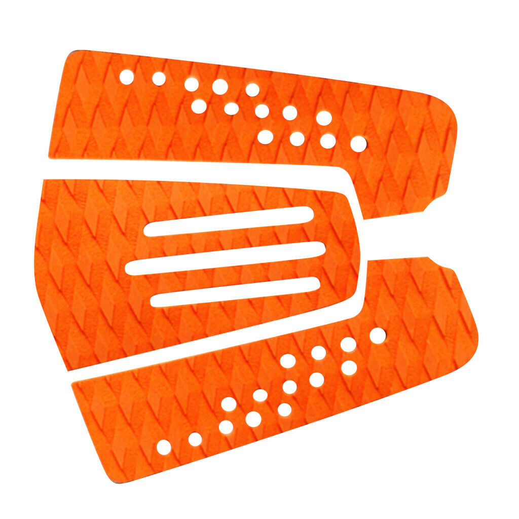3Pcs Surfboard Traction Tail Pad Skimboard Shortboard Surf Deck Grip Orange