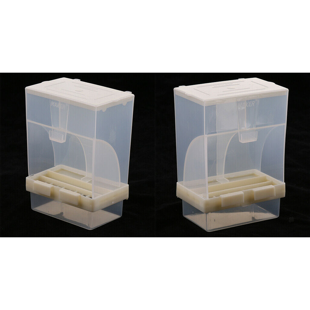 2 pcs Bird Poultry Feeder Automatic Food Container Parrot Splash Proof