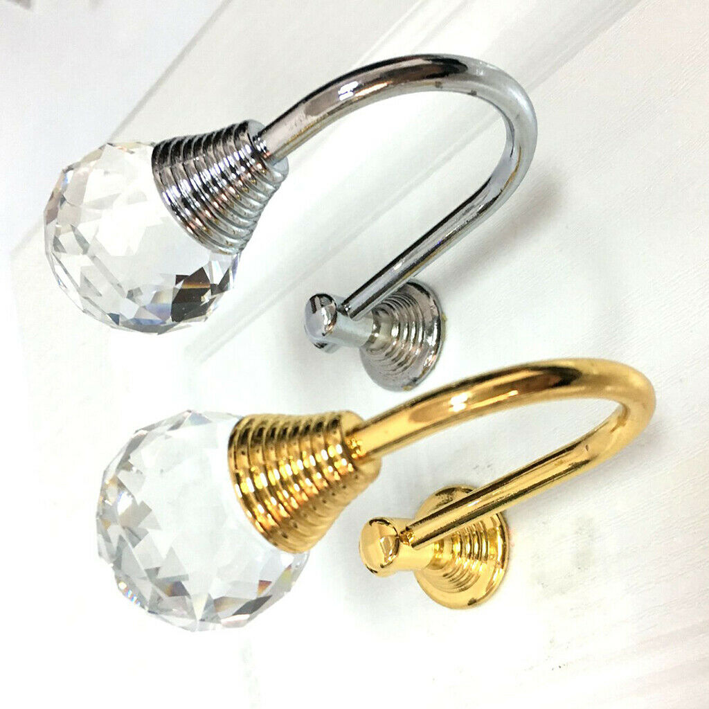 3x Crystal Curtain Tie Drapery Backs Holder Coat Towel Hanger Ball End