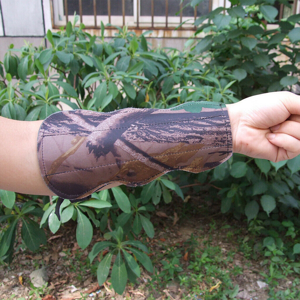Archery Target Shooting Protective Gear Arm Guard & Suede Leather 3-Finger Glove