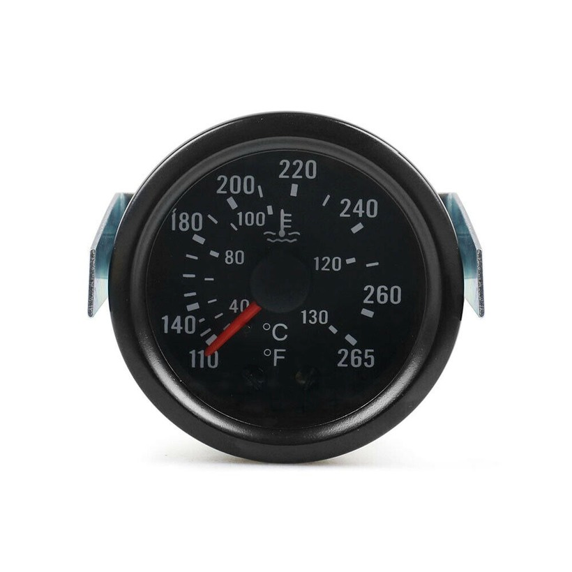 2" 52mm Pointer Mechanical Water Temp Gauge Meter 40-130℃/110-265℉ Sensor 1/2NPT