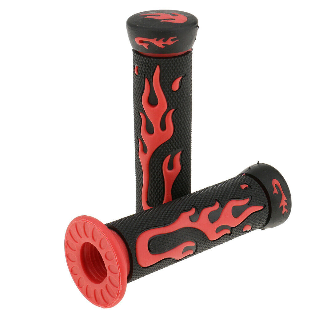 2 Pairs Yellow+Red 7/8'' 22mm Motorcycle Scooter Handlebar Hand Grips
