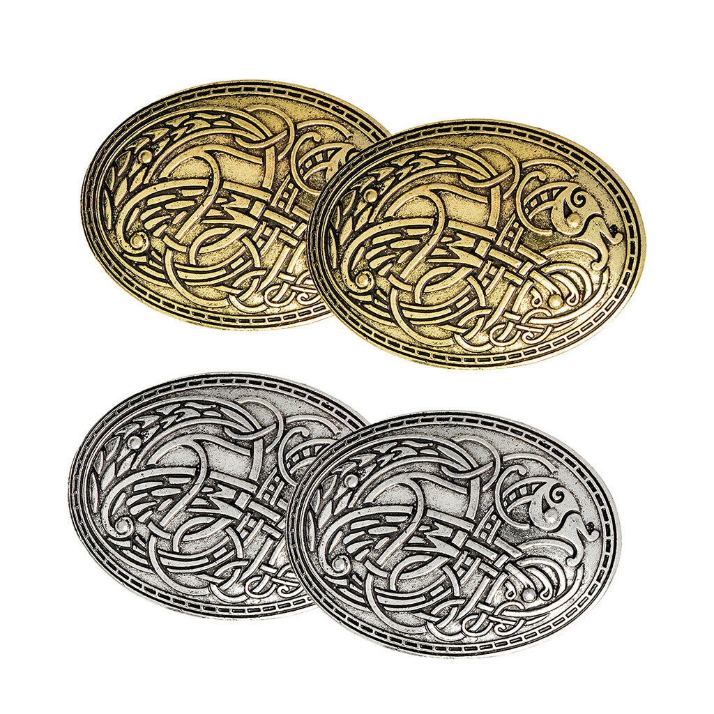 4x Ethnic Viking Brooch Buckle Sweden Scandinavian Celtic Totem Sweater Pins