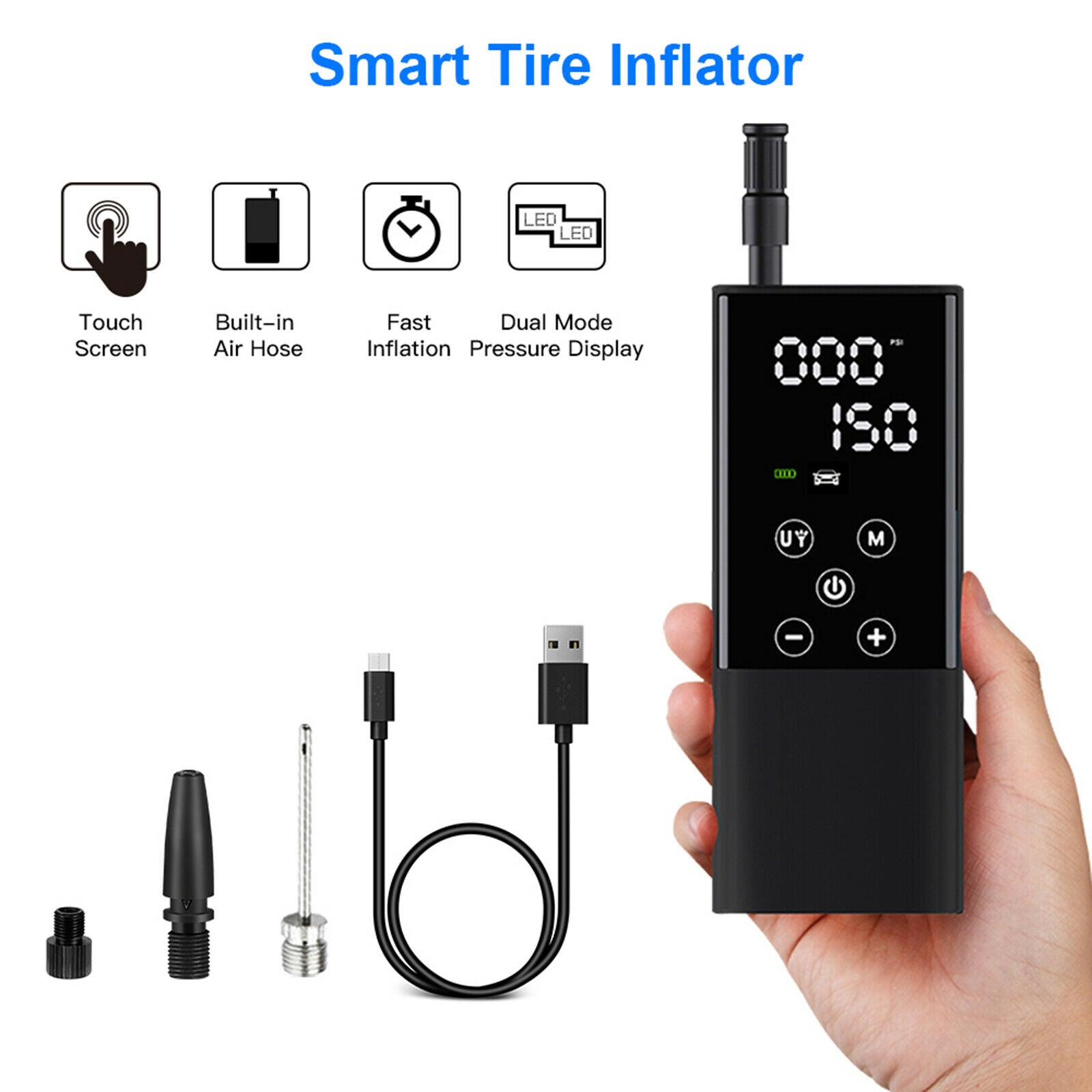 Mini Wireless Air Pump Electric Tyre Inflator Car Bicycle Air Compressor