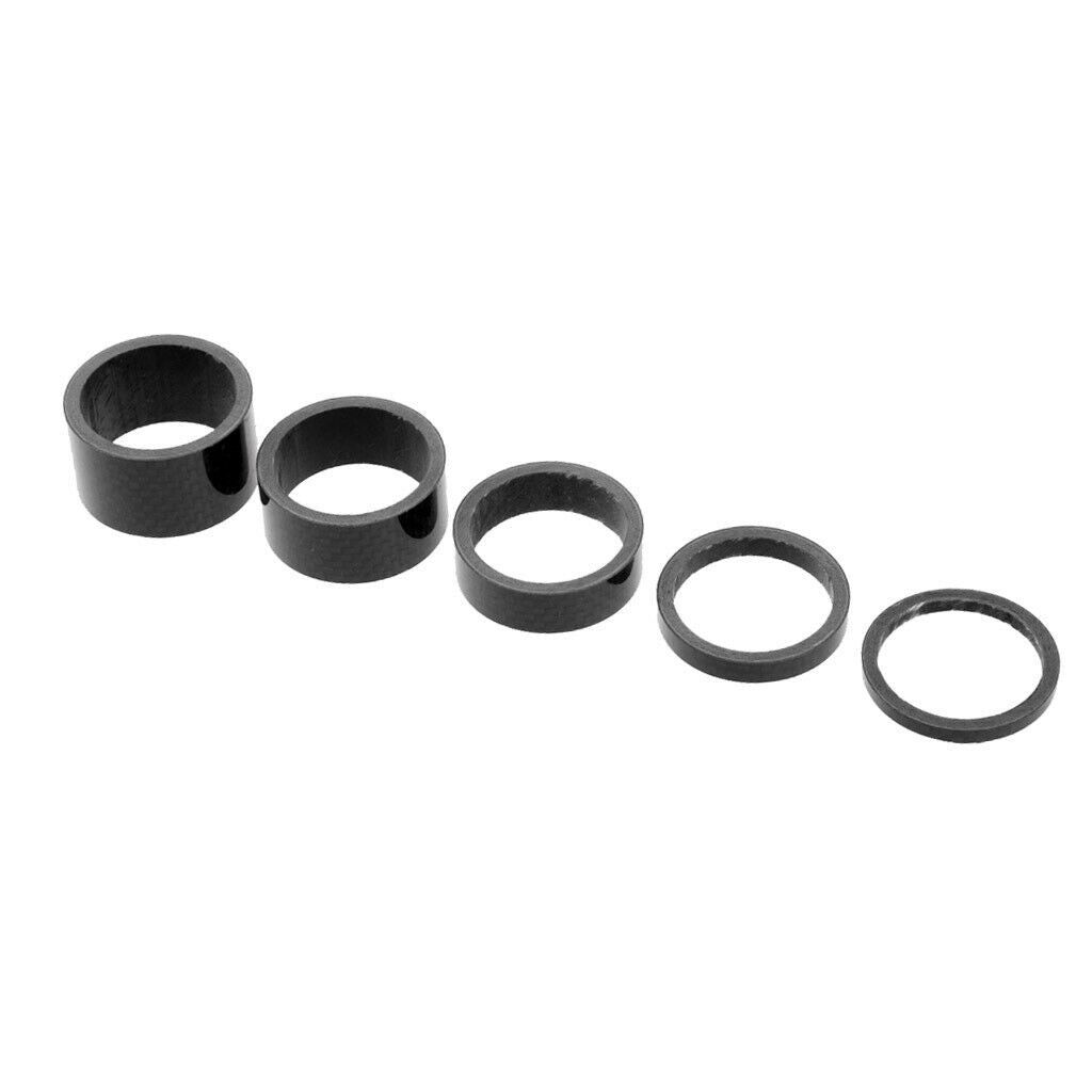 5 pieces carbon bicycle spacers headset washer 1 1/8