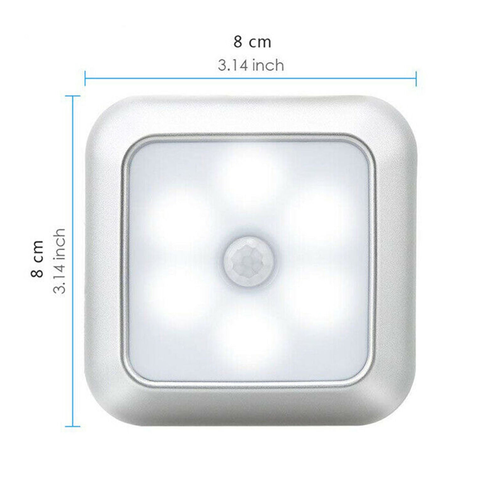 6 LED Night Light Motion Sensor Wall Closet Cabinet Stair Wireless Lamp