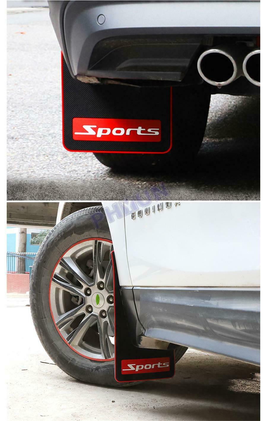 Universal Car Truck Mud Flap Mudguards Fender Black & Red Sport Styling 2PCS