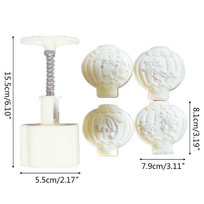 4pcs  Lantern  stamp 150g Baking Decorating Mooncake Mould Mid-Autumn