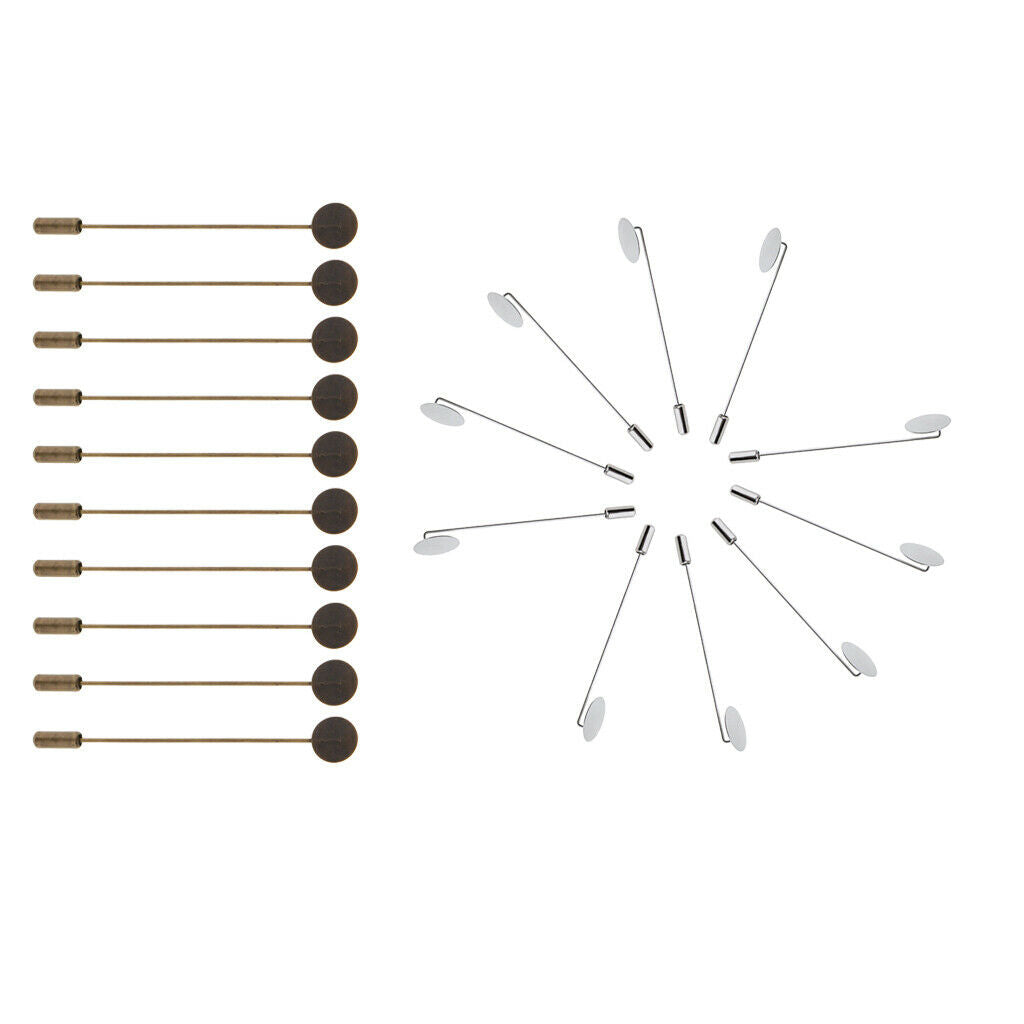 20pcs Lapel Pin Stick Blank Base Tray Pad Brooch for Suit DIY Crafts Jewelry