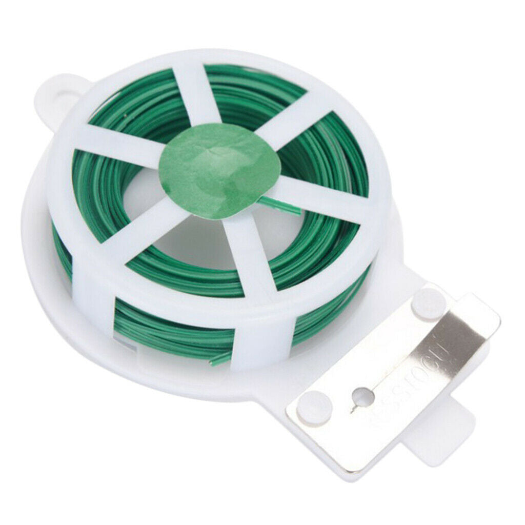 Reusable 50m Garden Vine Tree Plant Twist Ties Reel Sturdy Plastic w/Cutter