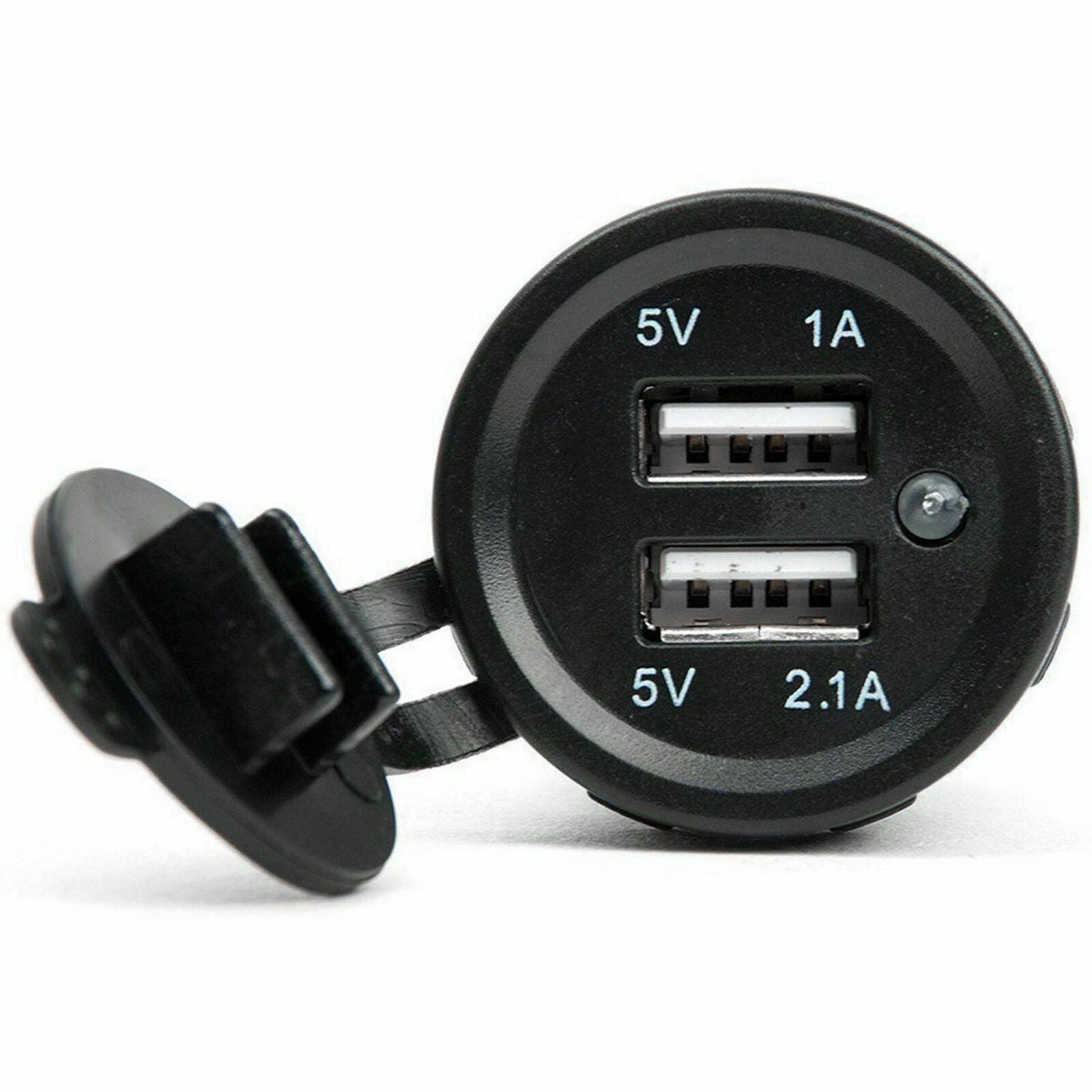 12V Car Lighter Socket Dual USB Charger Adapter Car Fitting Black
