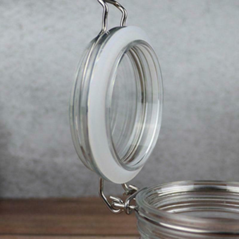 1250ML Plastic Square Clip Top Storage Jar With Airtight Seal Lid Food Container