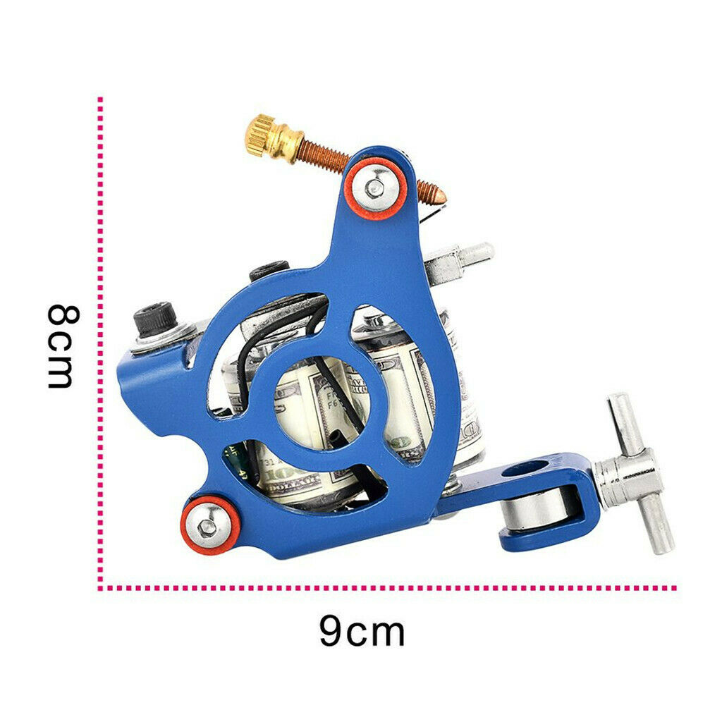 Alloy Coil Tattoo Machine Gun Dollar 10 Wrap Coils for Liner Shader Design Blue