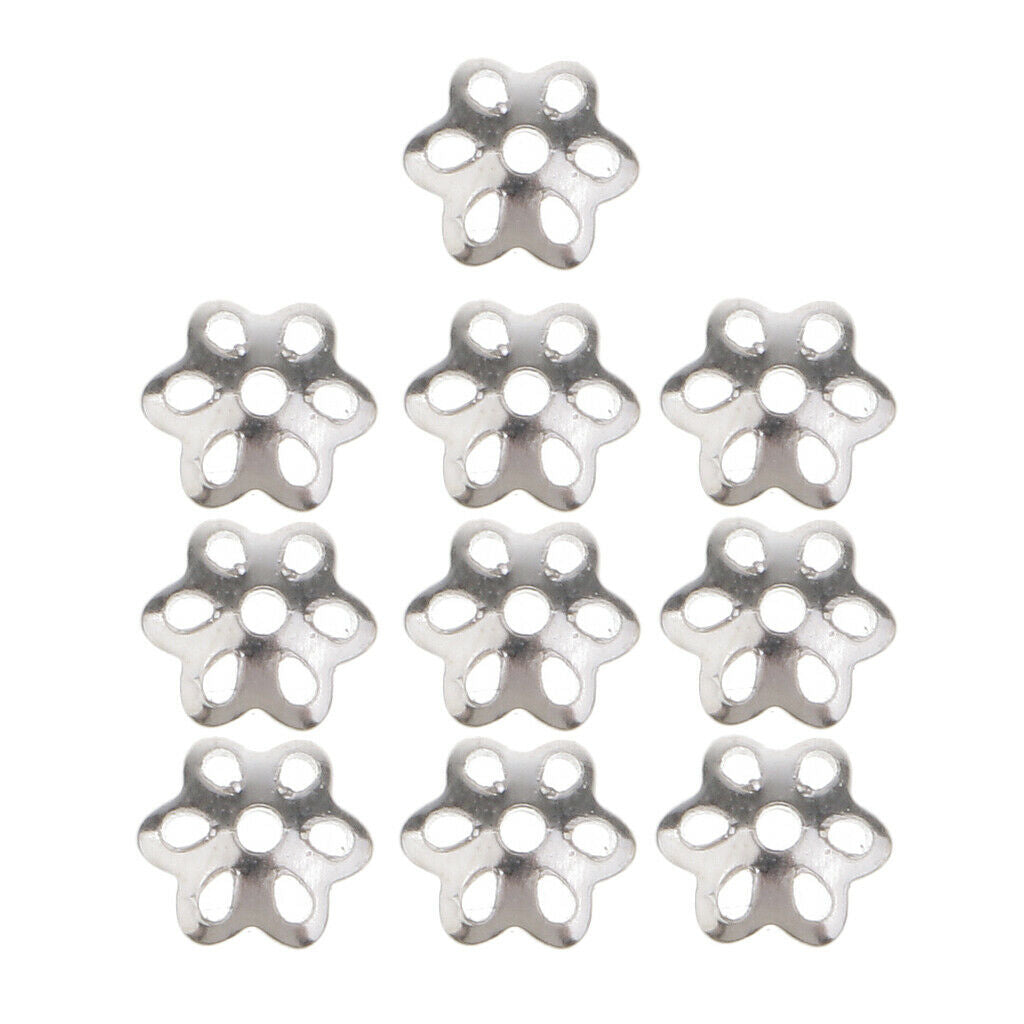 10pcs Filigree Flower Bead Caps