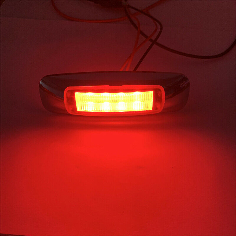 2x Truck Trailer Side 8LED Signal Lamp Extension Indicator Brake Light Red Amber