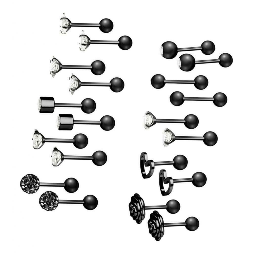 Fashion Men Women Ear Stud Heart Diamond Earring Lady Banquet Jewelry Gift