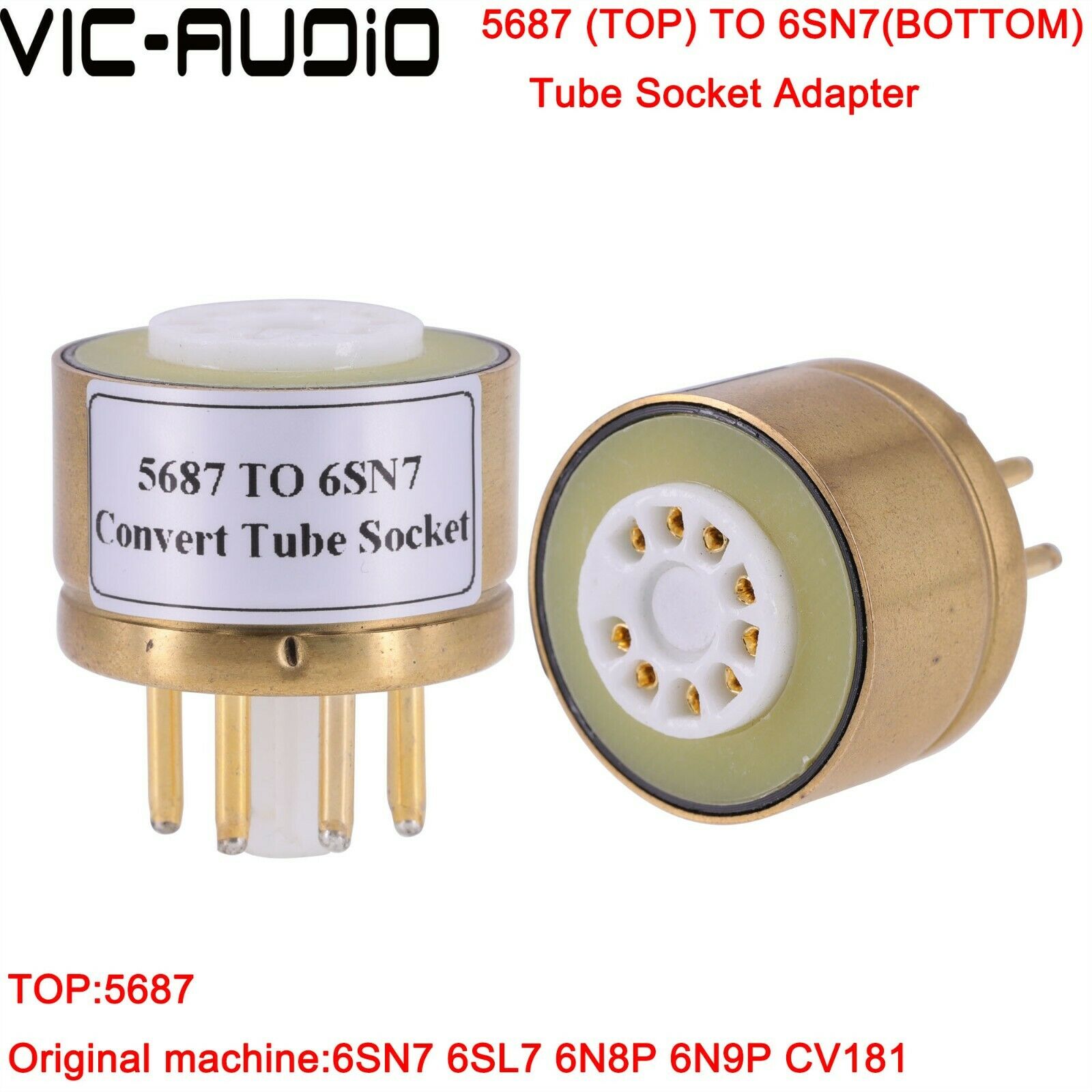 1PC Convert Tube Socket 5687 TO 6SN7 6N8P Vacuum Tube Adapter Socket DIY Audio