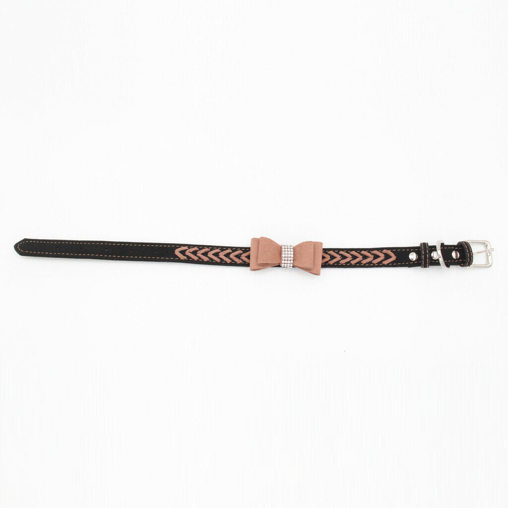 Adjustable Pet Puppy Dog Collar Safety Neck Buckle Strap 3Colors Brown - S