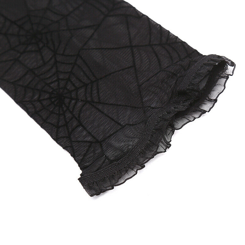 Spider Web Arm Sleeves Gloves Fancy Dress Up Halloween Costume Accessory Cosp XC