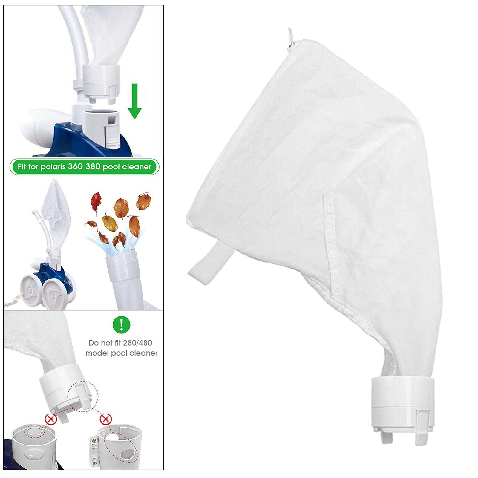 Pool Cleaner Filter Bag for Polaris All Purpose Zipper Bag Parts Accessories