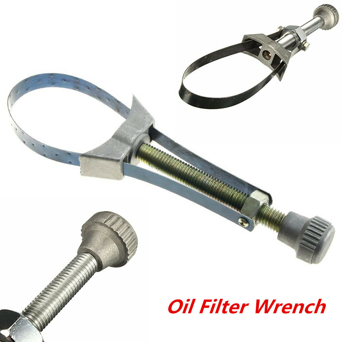 Car Truck Van Oil Filter Removal Tool Strap Wrench 60-120mm Diameter Adjustable