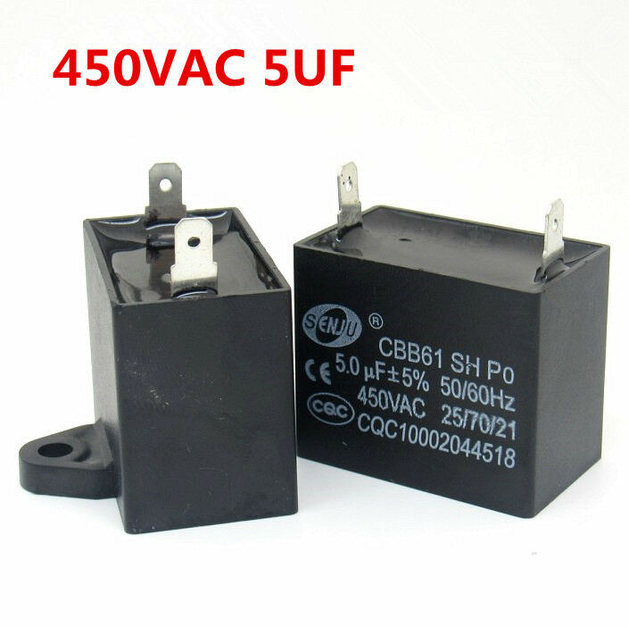 CBB61 5 UF 450V 50/60Hz 450VAC 5UF Fan Motor Insert Capacitor