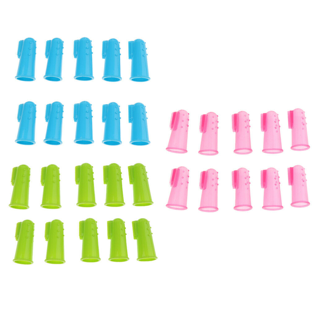 10 Pcs Dog Finger Toothbrush Dental Hygiene Finger Brushes for Dog Cat Blue