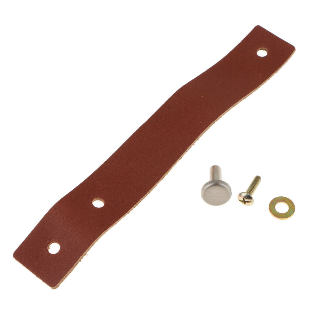 Set of 6 PU Leather Dresser Drawer Cabinet Pulls Closet Door Knob Handle