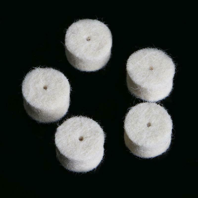 100Pcs Wool Felt Polishing Buffing Pad 13mm + 2 Shank For Grinding Wheel