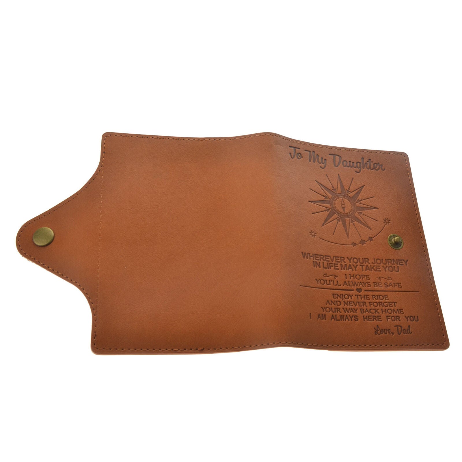To My Daughter Where Ever Love Dad/Mom Engraved Leather Journal Notebook Diary