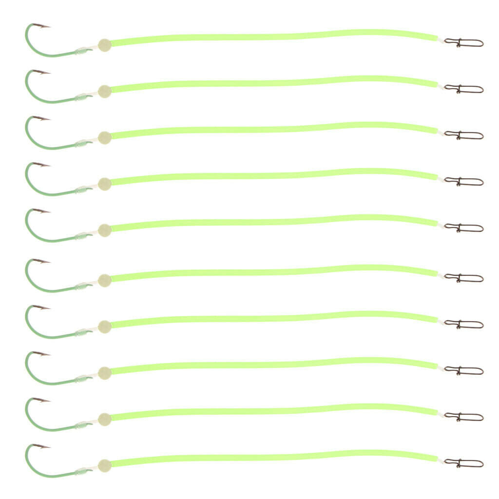 10x Fishing Ready Tied Chod Rigs w/ Snap & Luminous Tube Hook  Hook Size 14