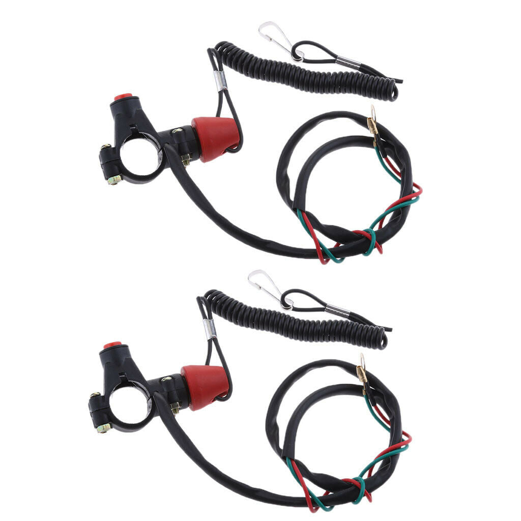 2pcs Motorcycle Boat Tether - Lanyard Emergency Kill