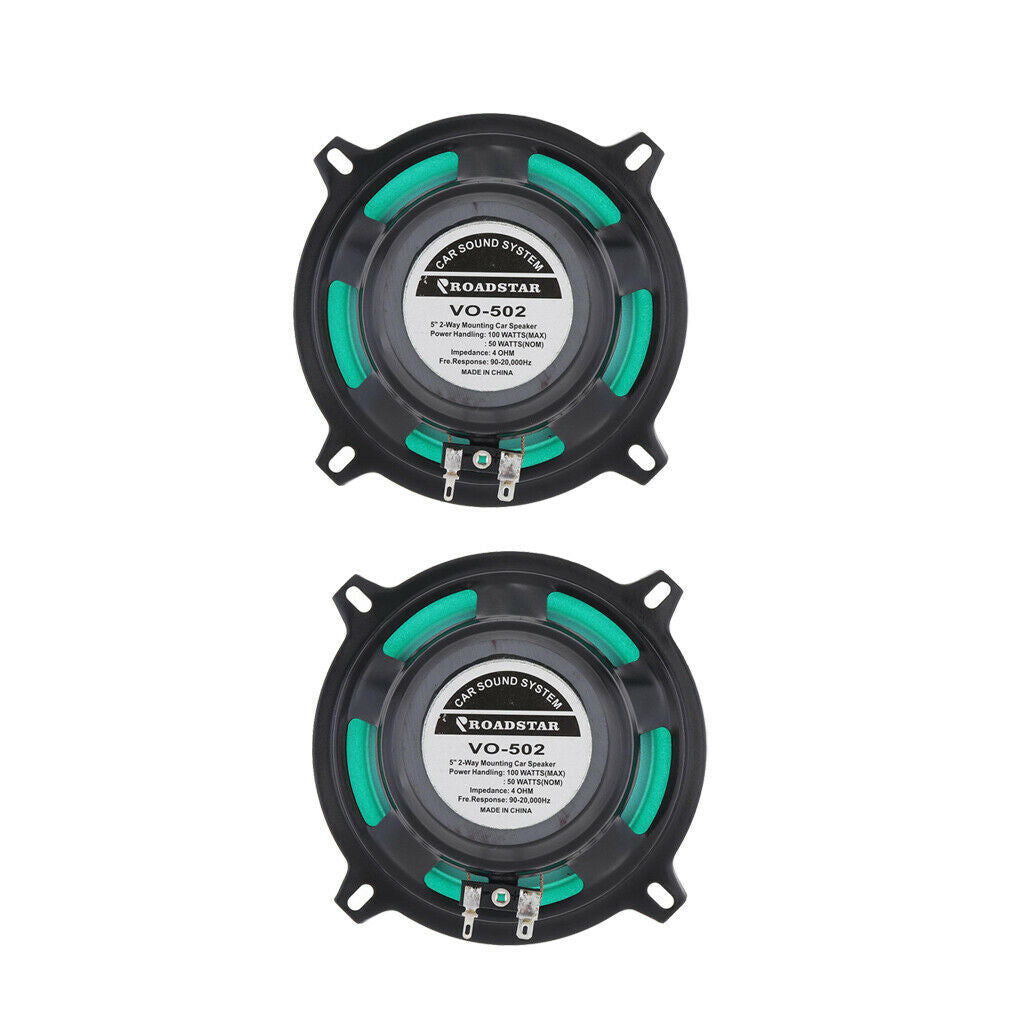 2x 5 Inch Car Coaxial Speaker Full Range Audio Speakers Replacement 100W