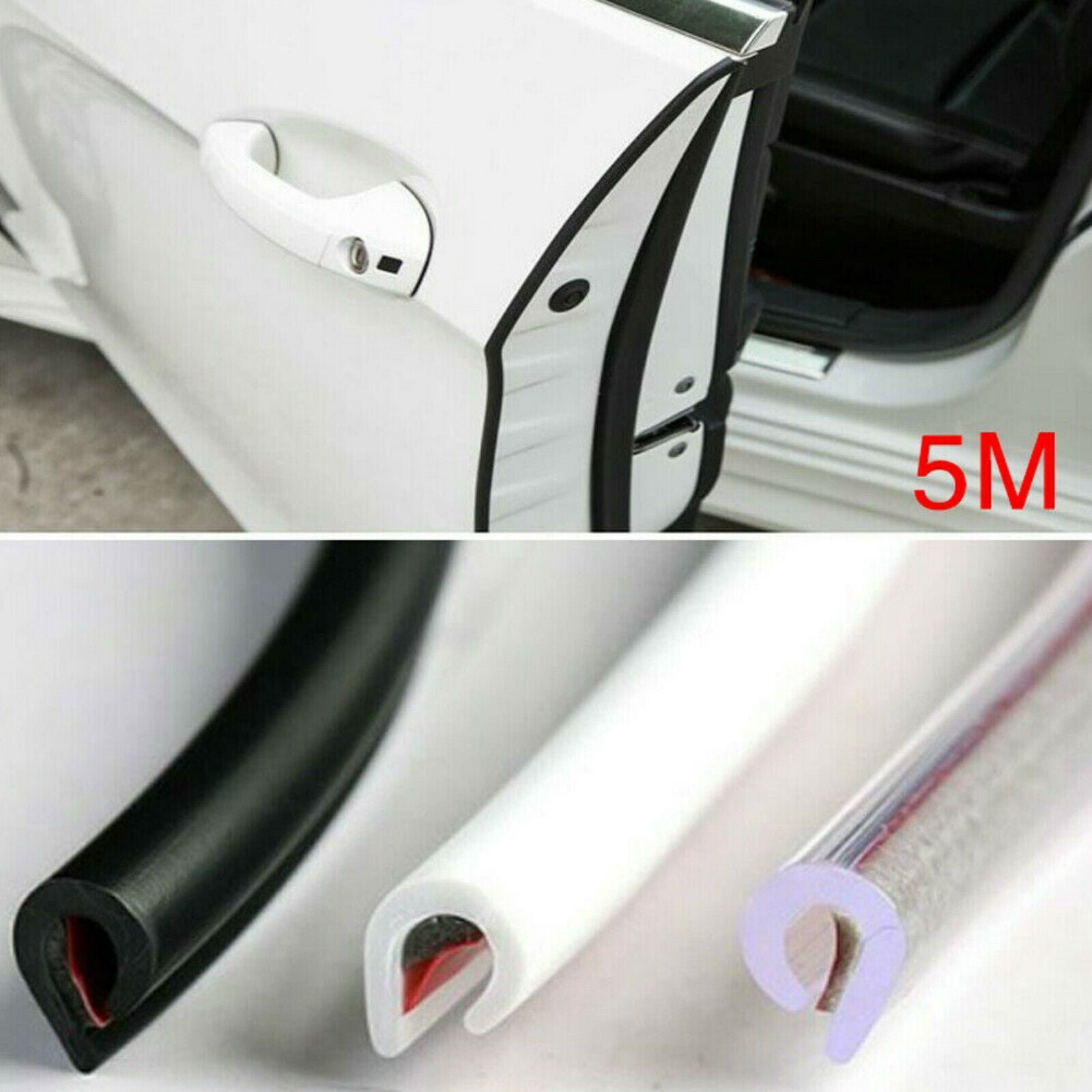 Car Door Edge Guard Trim Molding Rubber Seal Strip Scratch Protector 16FT/5M