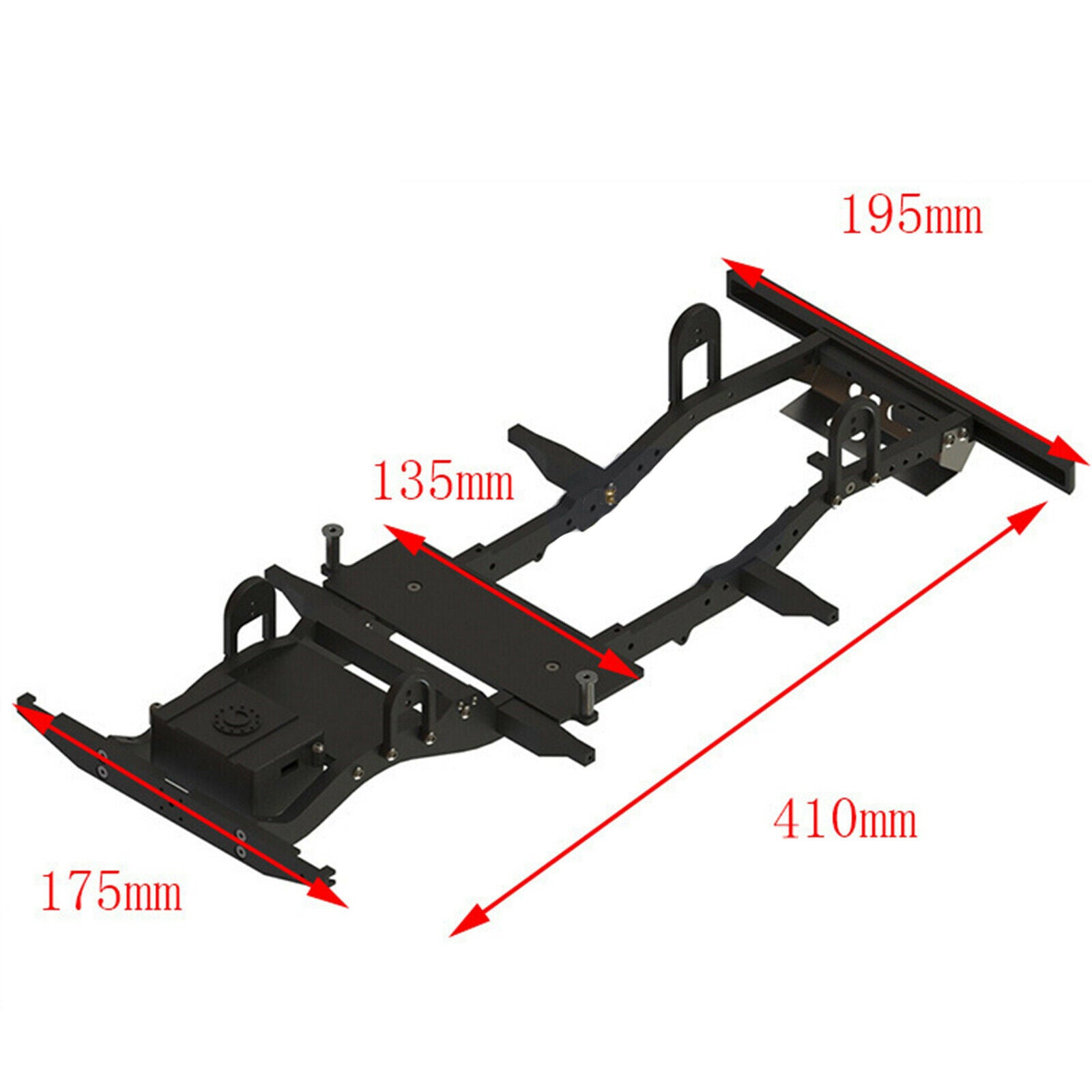 RC Crawler Aluminum Alloy Beam Car Frame for Axial SCX10 D90 1:10 Scale Vehicles