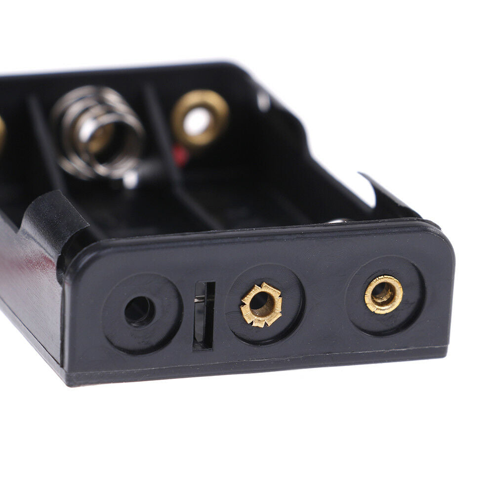 2 Pcs black plastic battery holder case wired for 3 x AAA 4.5v with lead .l8