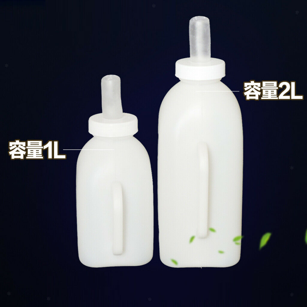 1L Calf Milk Bottle Hand Rearing Poddy Teat Weaning Feeder Milking Farm Tool