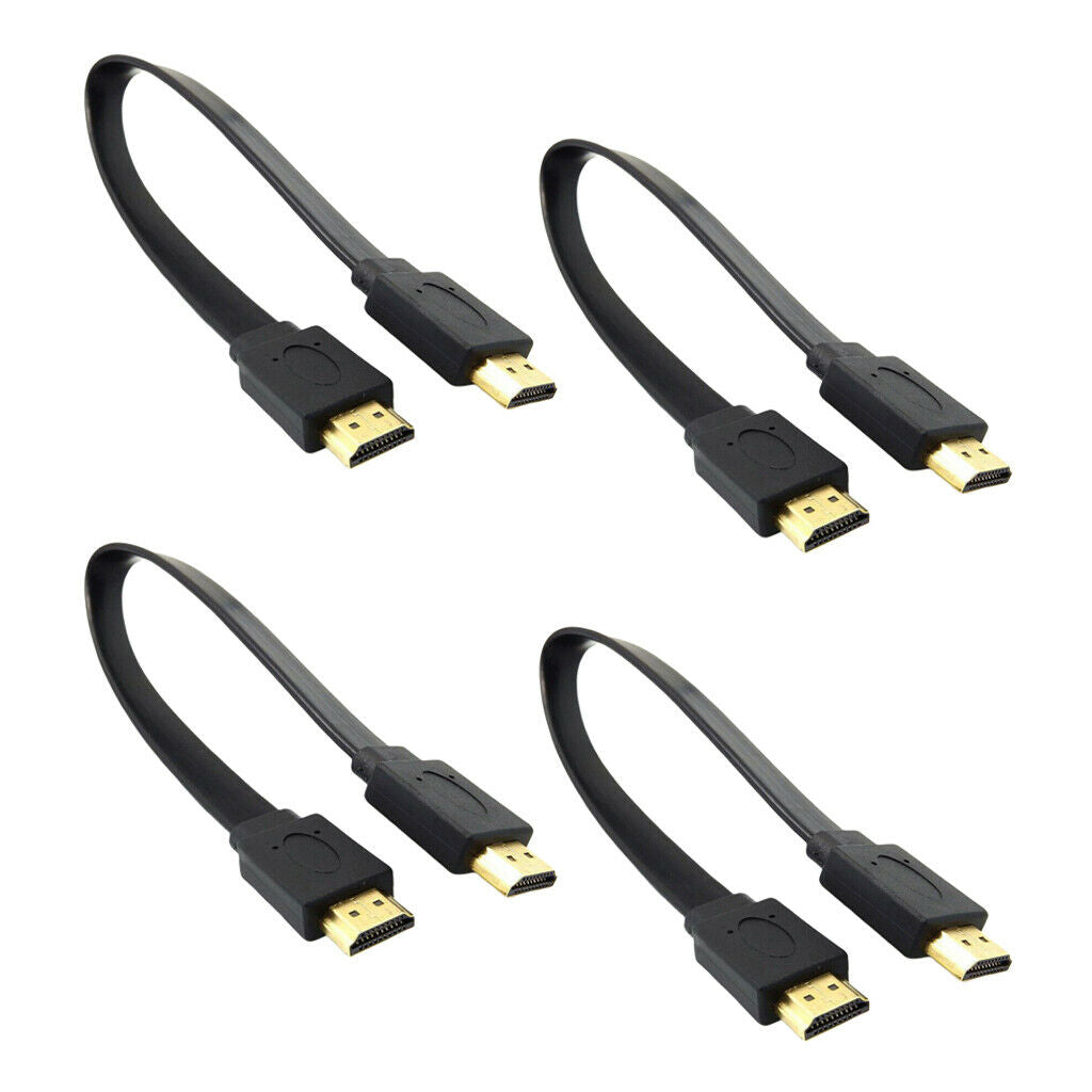 4pcs 0.5m HDMI Male to Male Cable Adapter 1080P for PS4 for XBOX / DVD Black