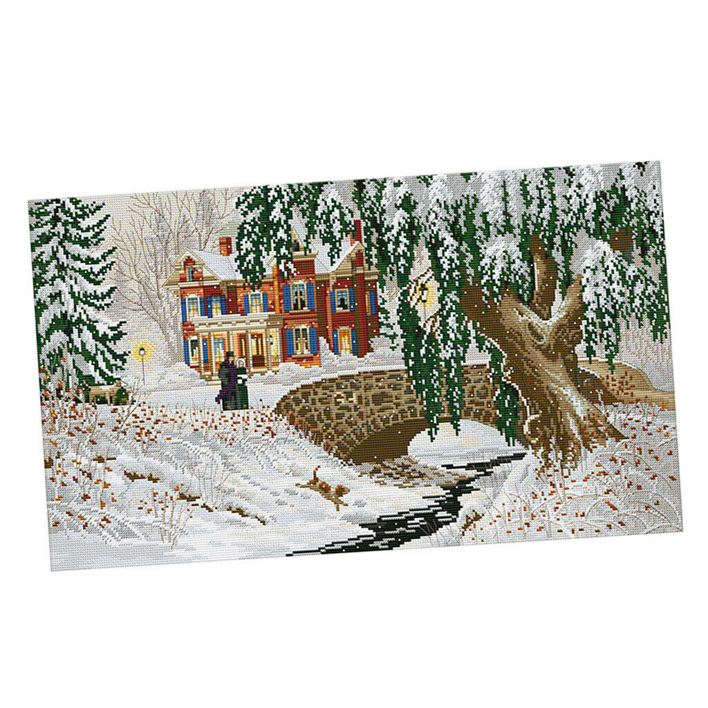 1 Set DIY Modern Cross Stitch Kits Needlework Kits with Winter Scenery Patterns